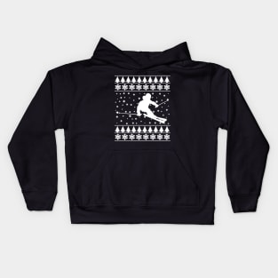 Christmas Skier Skiing XMAS Gifts Kids Hoodie